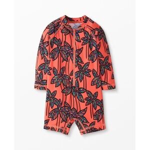Hanna Andersson Coral and Navy Kids Swim Rashguard